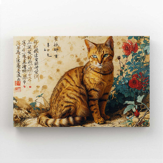 Oriental Elegance Cat Wall Art