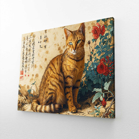 Oriental Elegance Cat Wall Art