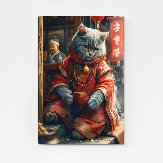 Oriental Wisdom Cat Art
