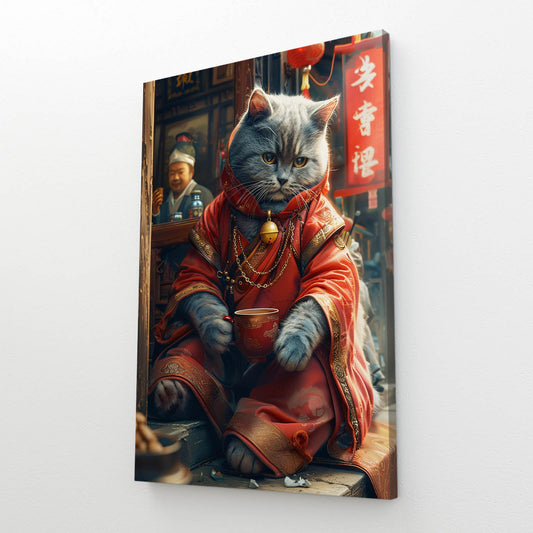 Oriental Wisdom Cat Art