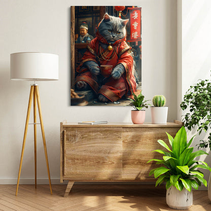 Oriental Wisdom Cat Art