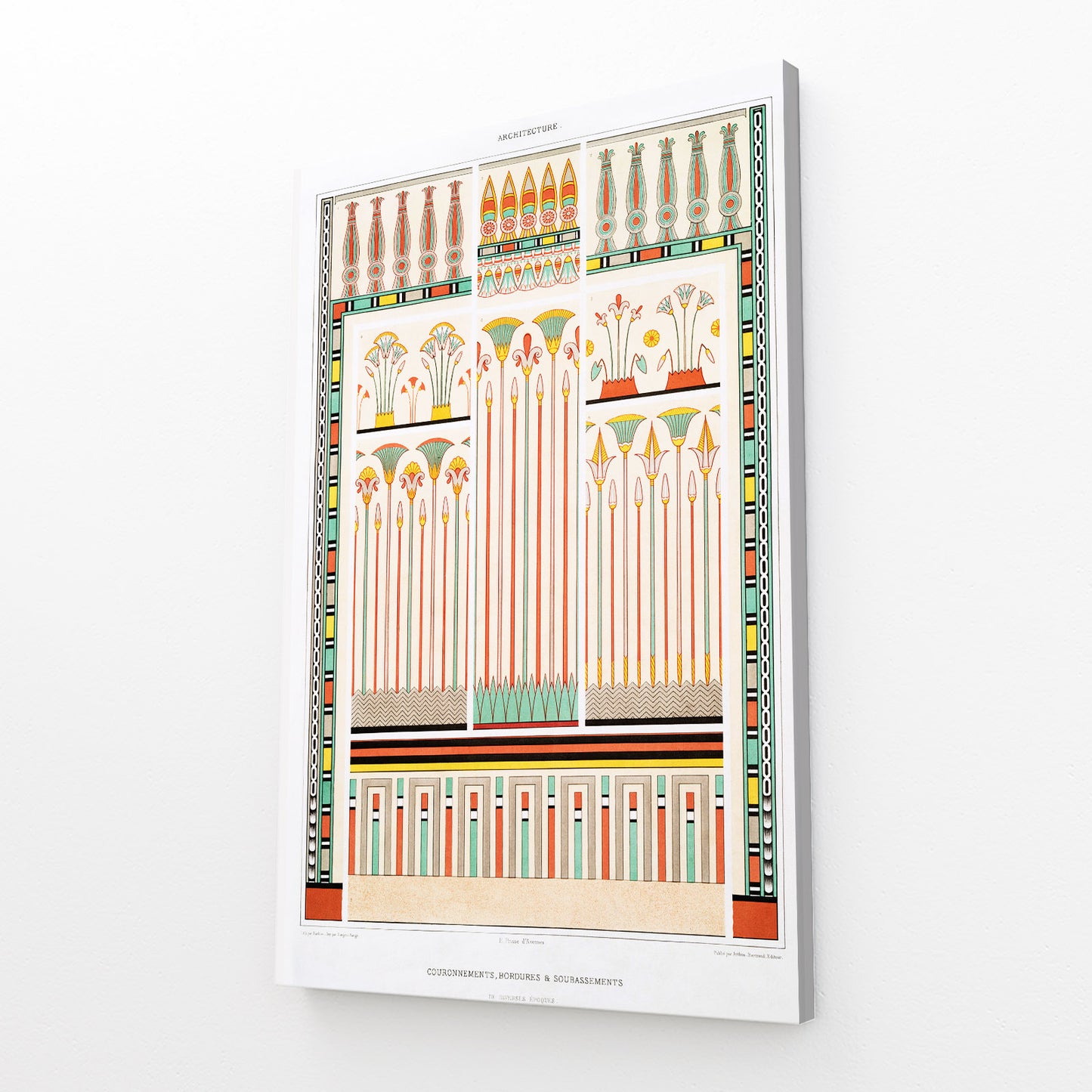 Ornamental Border Pattern Egyptian Art – canvas print on white background