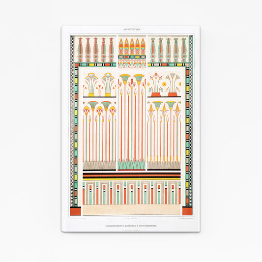 Ornamental Border Pattern Egyptian Art – angled canvas view on white background