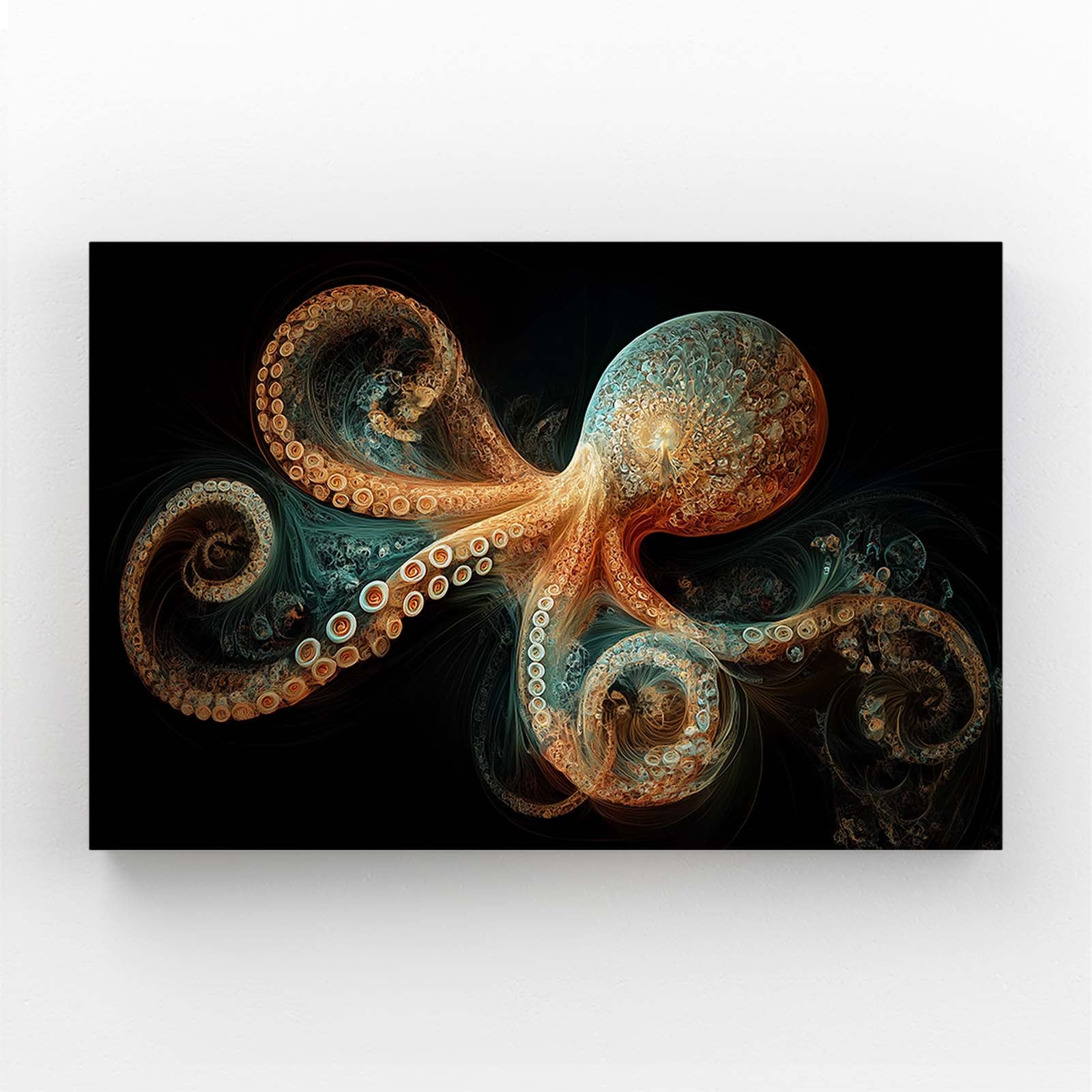 Ornate Fractal Coils Octopus Wall Decor – ornate fractal coils octopus canvas print