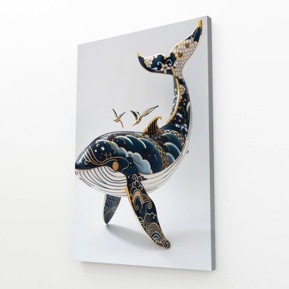 Ornate Japanese Whale Art