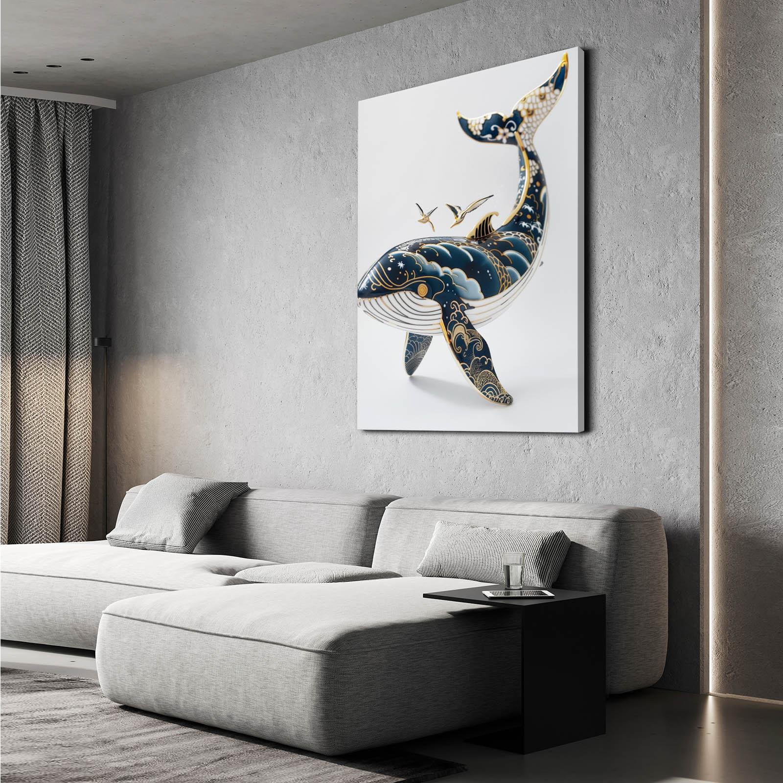 Ornate Japanese Whale Art