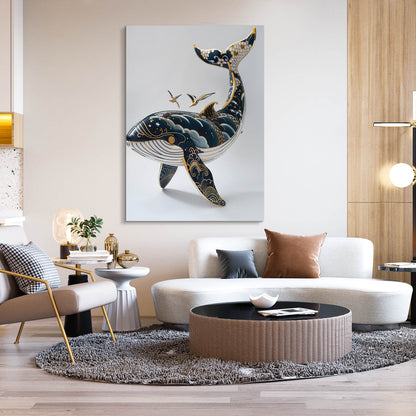 Ornate Japanese Whale Art