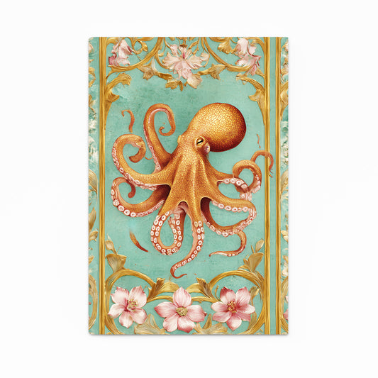 Ornate Mint Panel Octopus Art – ornate mint panel octopus canvas print
