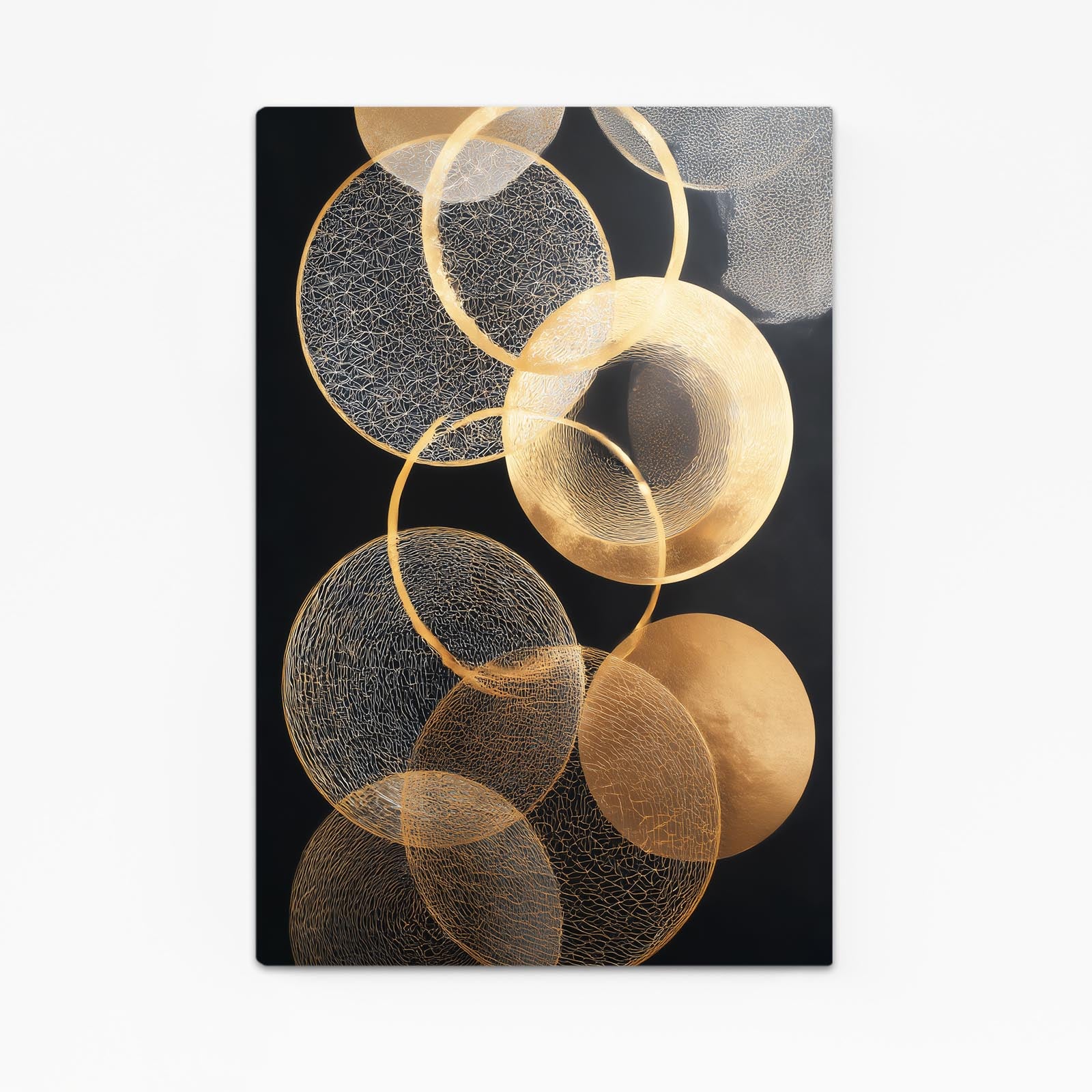 Overlapping Gold Circles Wall Decor – overlapping gold circles gold canvas print