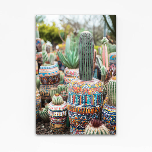 Painted Pot Garden Cactus Wall Art – painted pot garden cactus canvas print