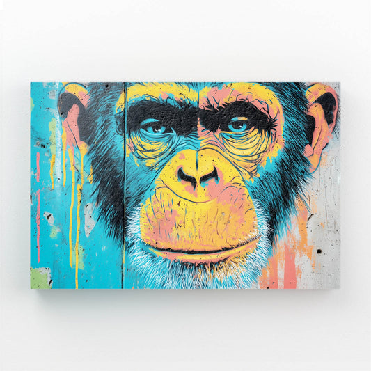 Painted Wood Panel Monkey Prints – painted wood panel monkey canvas print