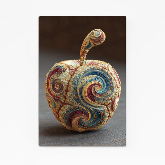 Paisley Textile Apple Art – paisley textile apple canvas print