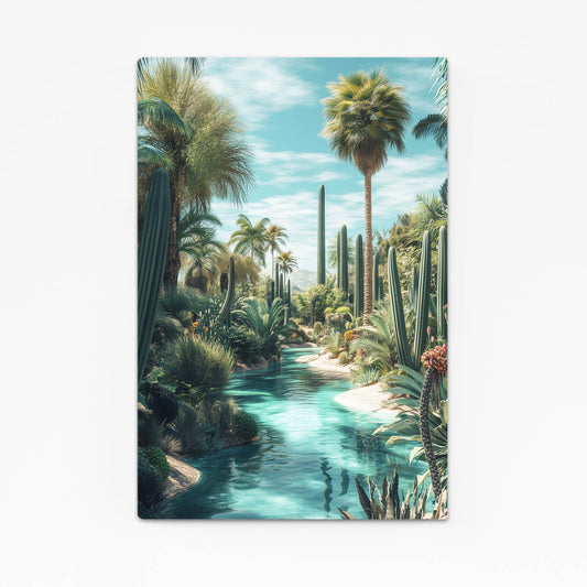 Palm Oasis Stream Cactus Art – palm oasis stream cactus canvas print