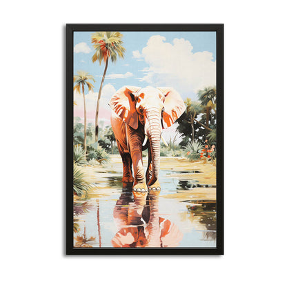 Palm Reflection Elephant Art