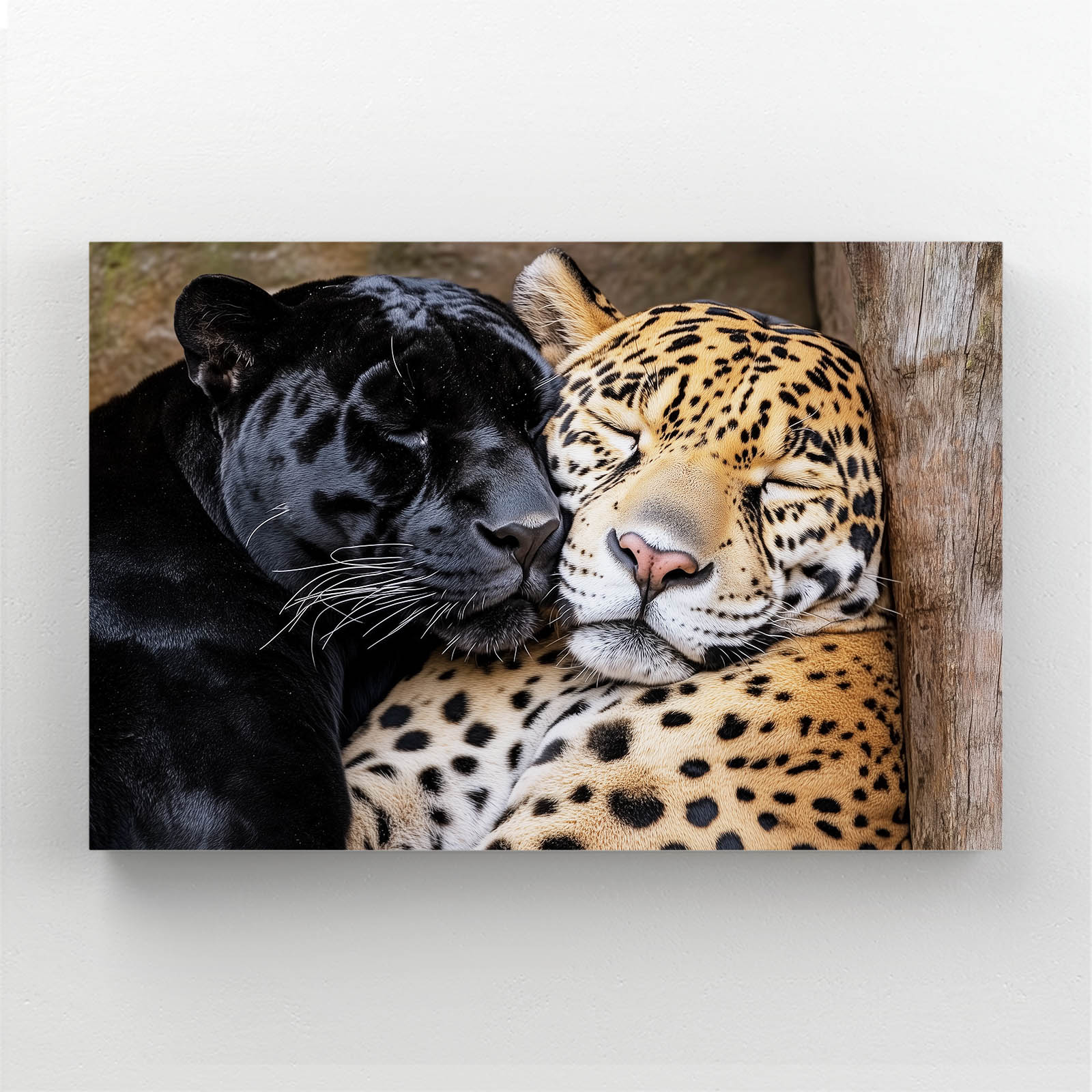 Panther And Leopard Embrace Wall Art