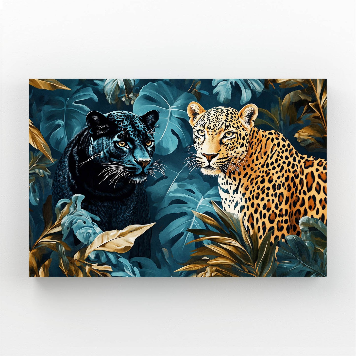 Panther And Leopard Jungle Wall Decor – panther and leopard jungle leopard canvas print