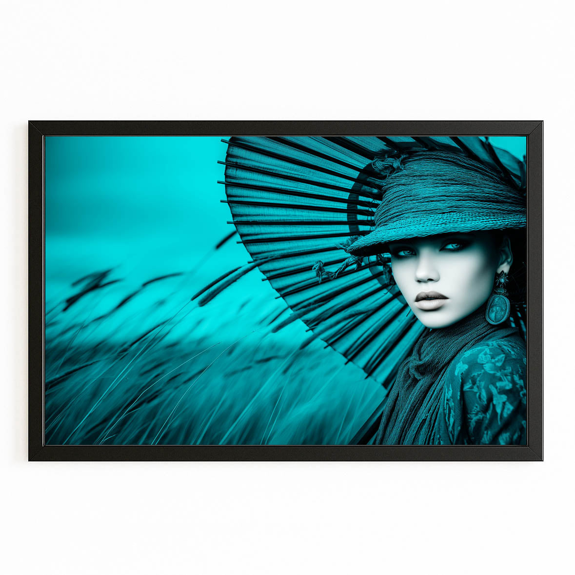 Paper Fan Photography Prints — photography canvas print, with Premium Black frame on white background