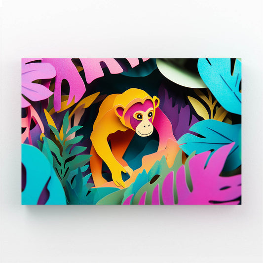 Papercut Tropical Monkey Canvas – papercut tropical monkey canvas print