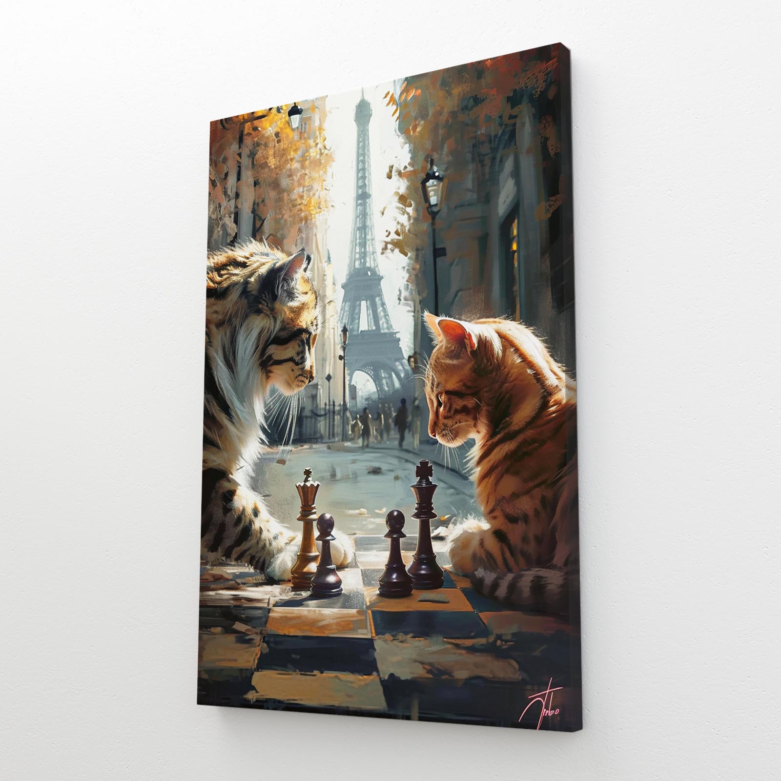 Paris Chess Cats Art