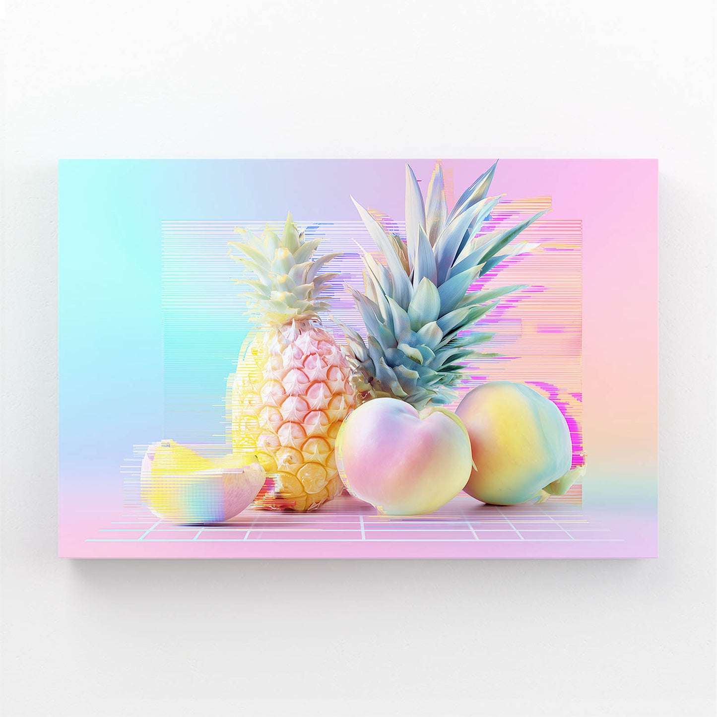 Pastel Glitch Pineapple Fruit Canvas Art – pastel glitch pineapple fruit canvas print