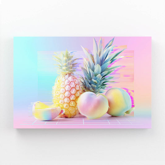 Pastel Glitch Pineapple Fruit Canvas Art – pastel glitch pineapple fruit canvas print