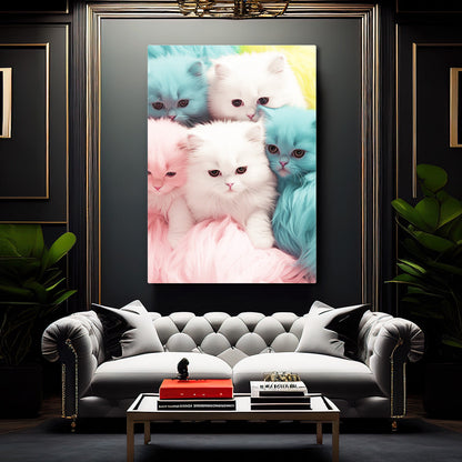Pastel Kittens Cat Wall Art