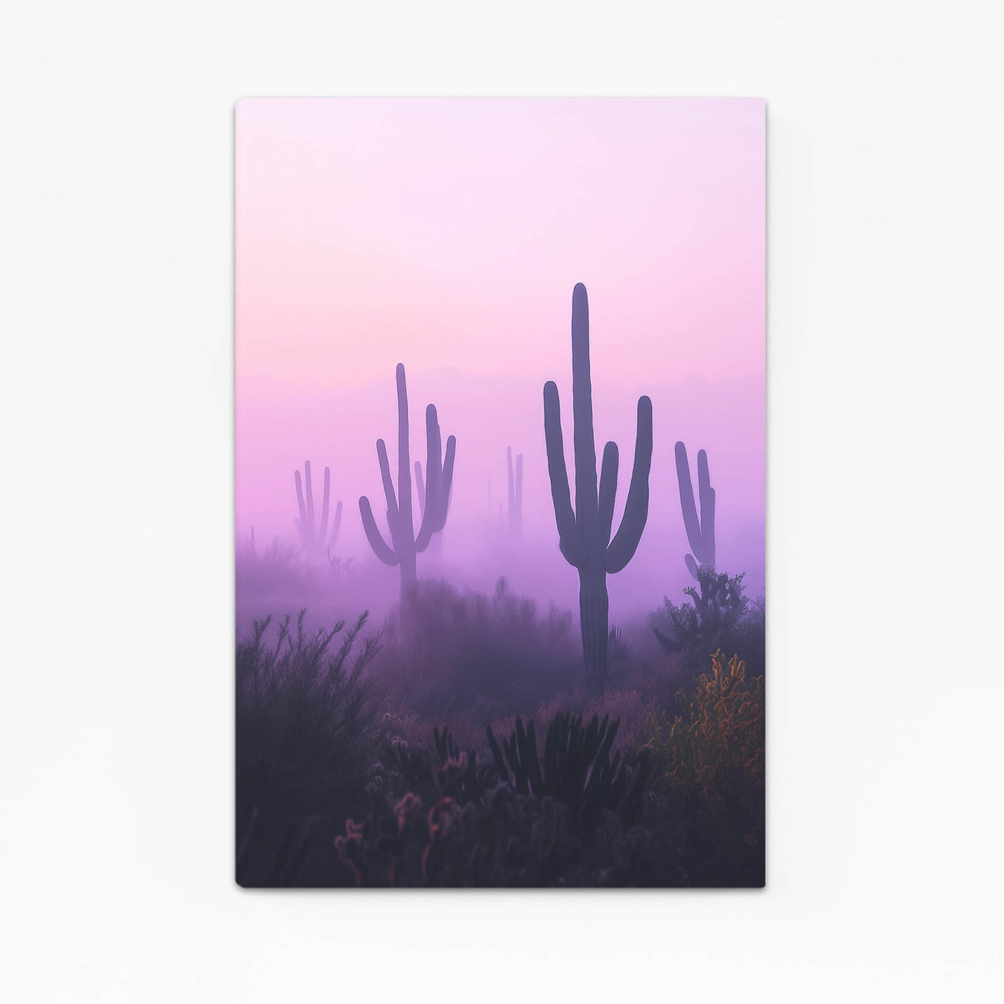 Pastel Mist Silhouette Cactus Prints – pastel mist silhouette cactus canvas print