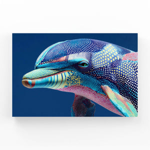 Pastel Mosaic Dolphin Artwork