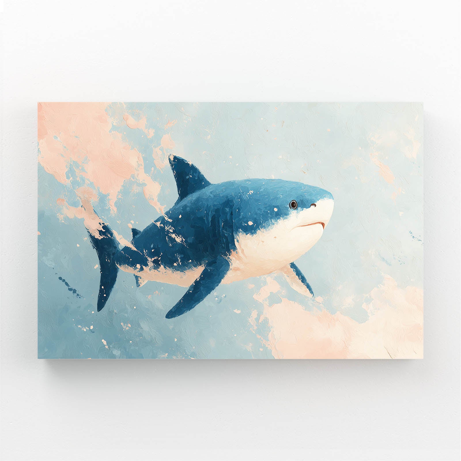 Pastel Sky Watercolor Shark Prints – pastel sky watercolor shark canvas print