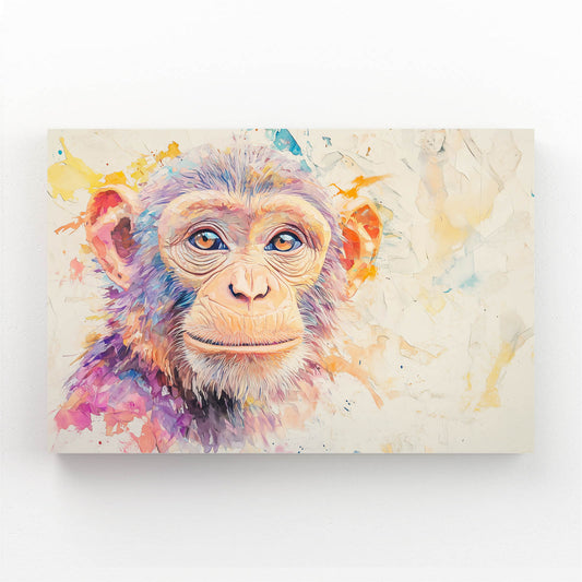 Pastel Watercolor Face Monkey Canvas Art – pastel watercolor face monkey canvas print