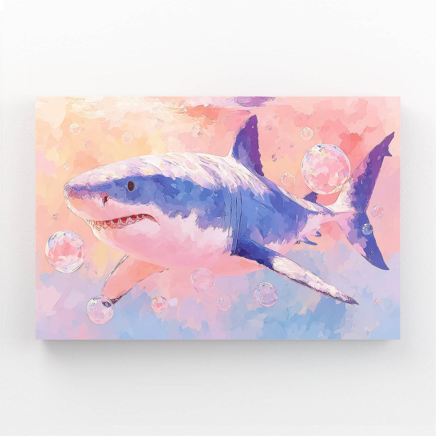 Pastel Watercolor Splash Shark Wall Art – pastel watercolor splash shark canvas print