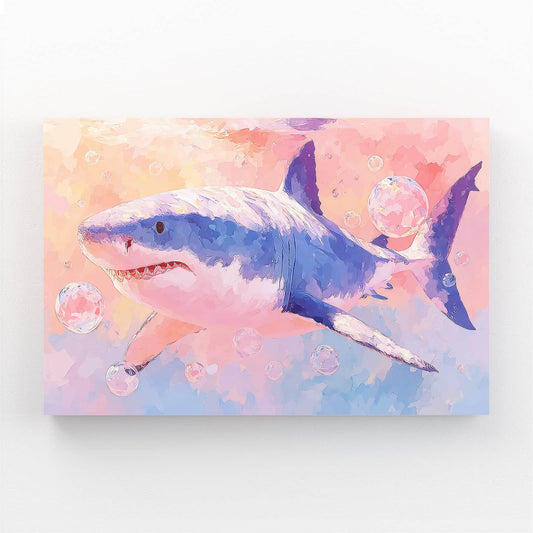 Pastel Watercolor Splash Shark Wall Art – pastel watercolor splash shark canvas print