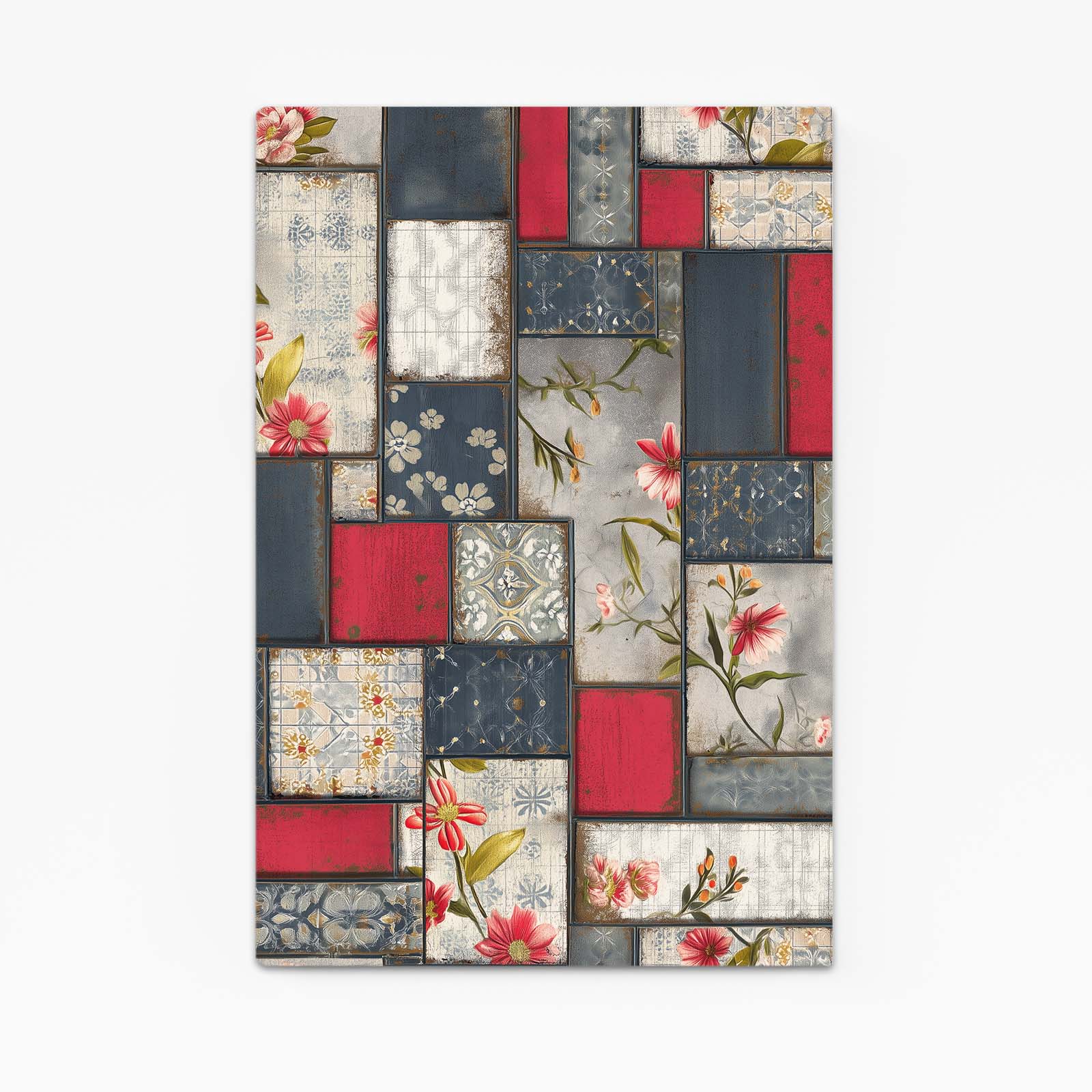 Patchwork Floral Quilt Farmhouse Wall Decor – patchwork floral quilt farmhouse canvas print