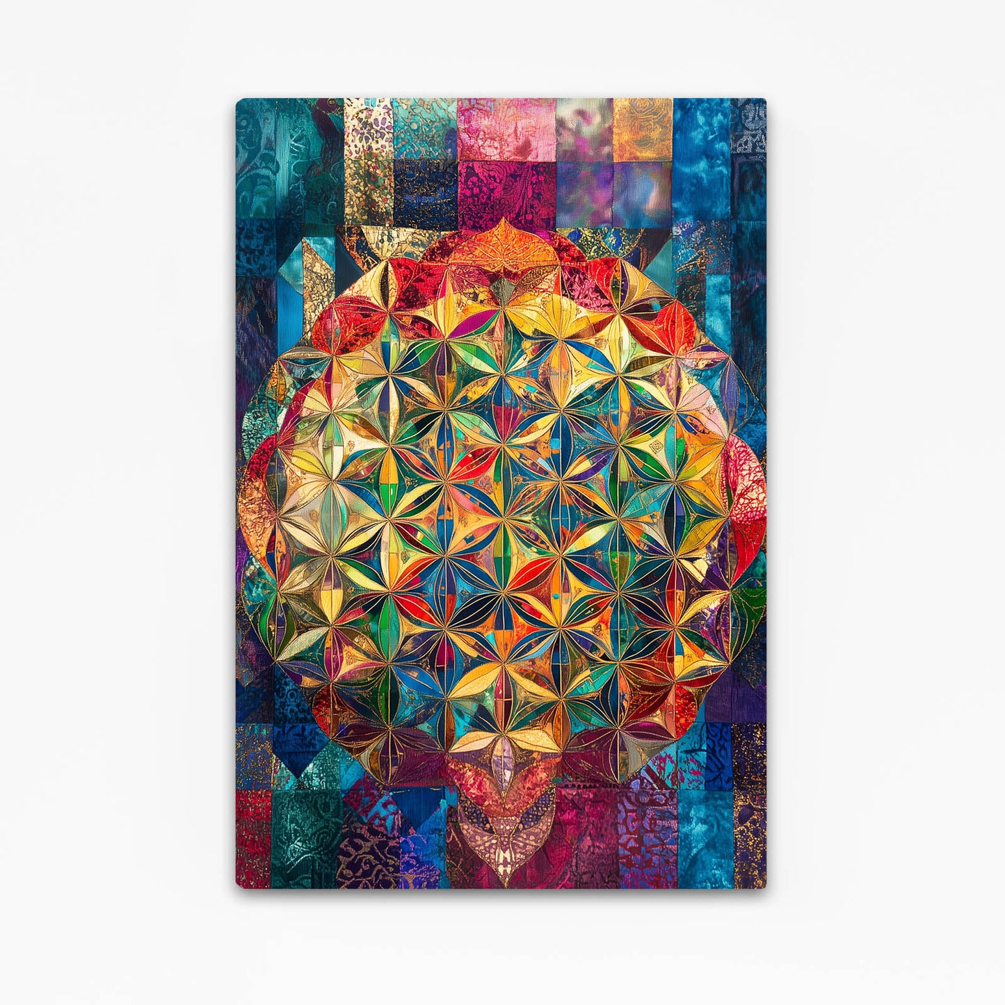 Patchwork Jewel Bloom Flower Of Life Canvas Art – patchwork jewel bloom flower of life canvas print
