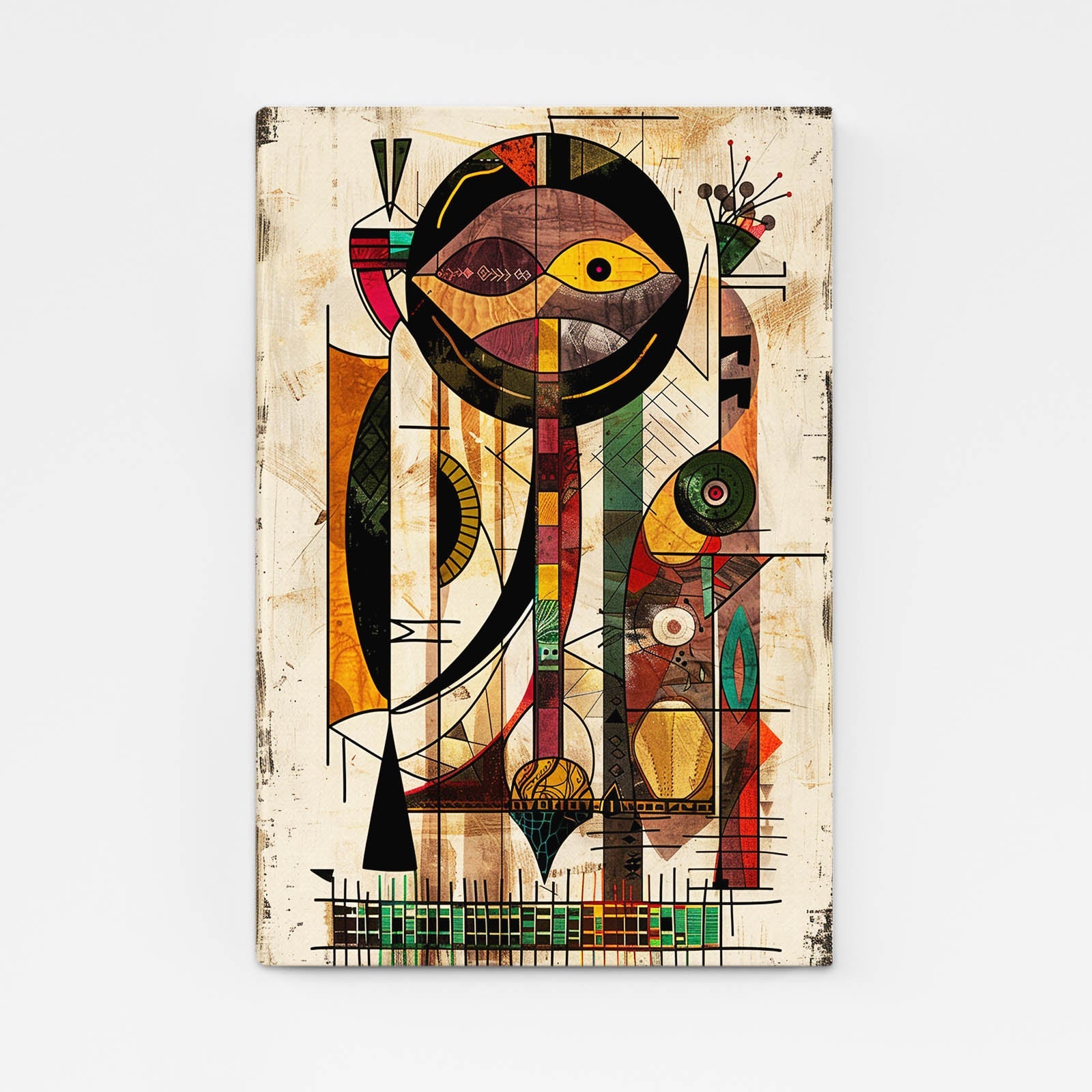 Peaceful African Wall Art — abstract canvas print in orange tones