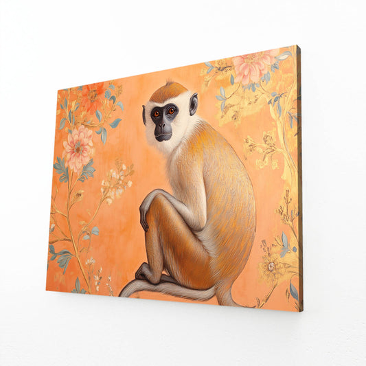 Peach Floral Wallpaper Monkey Canvas – peach floral wallpaper monkey canvas print