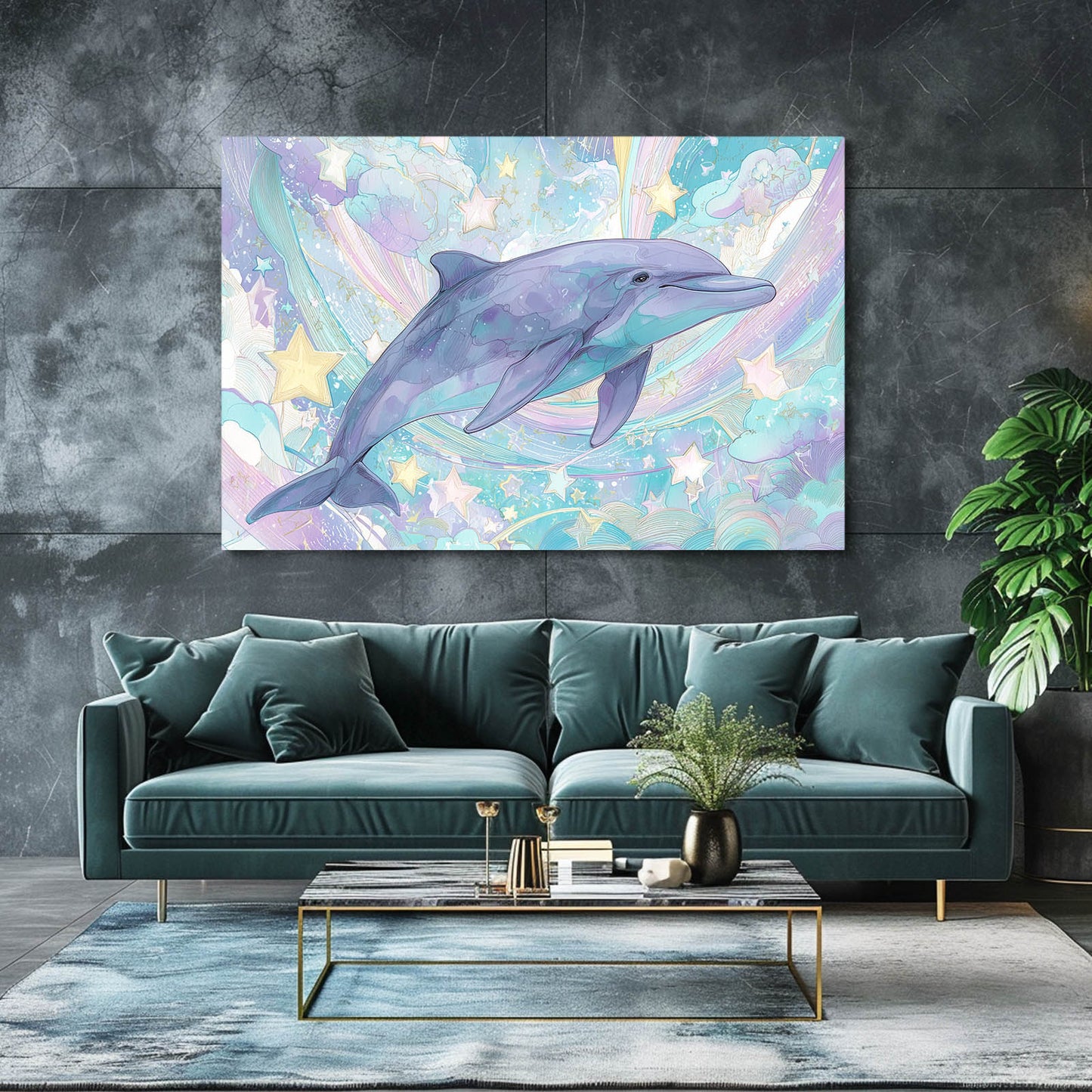 Pearl Star Dolphin Wall Decor – styled in a furnished interior