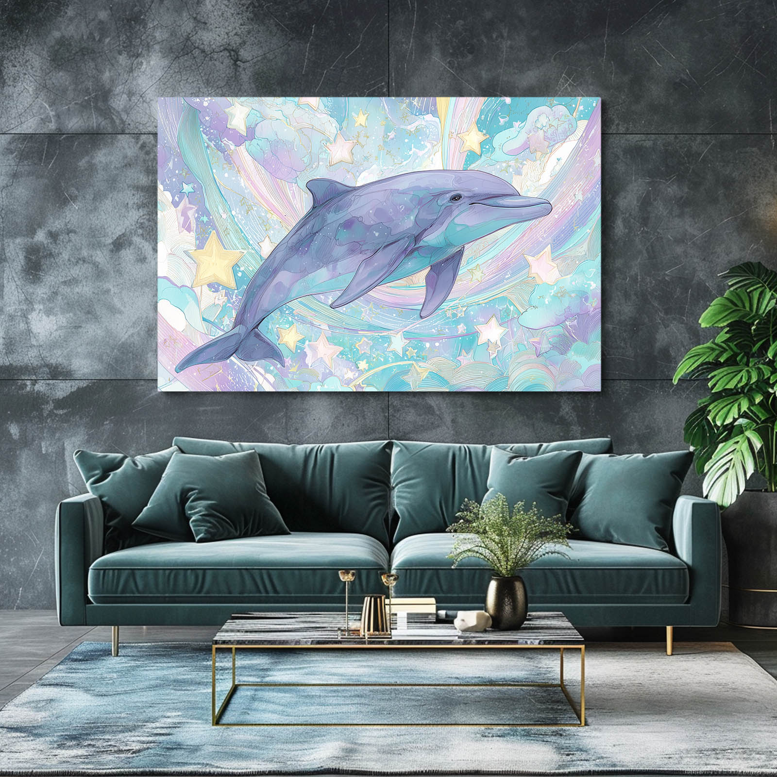 Pearl Star Dolphin Wall Decor – styled in a furnished interior
