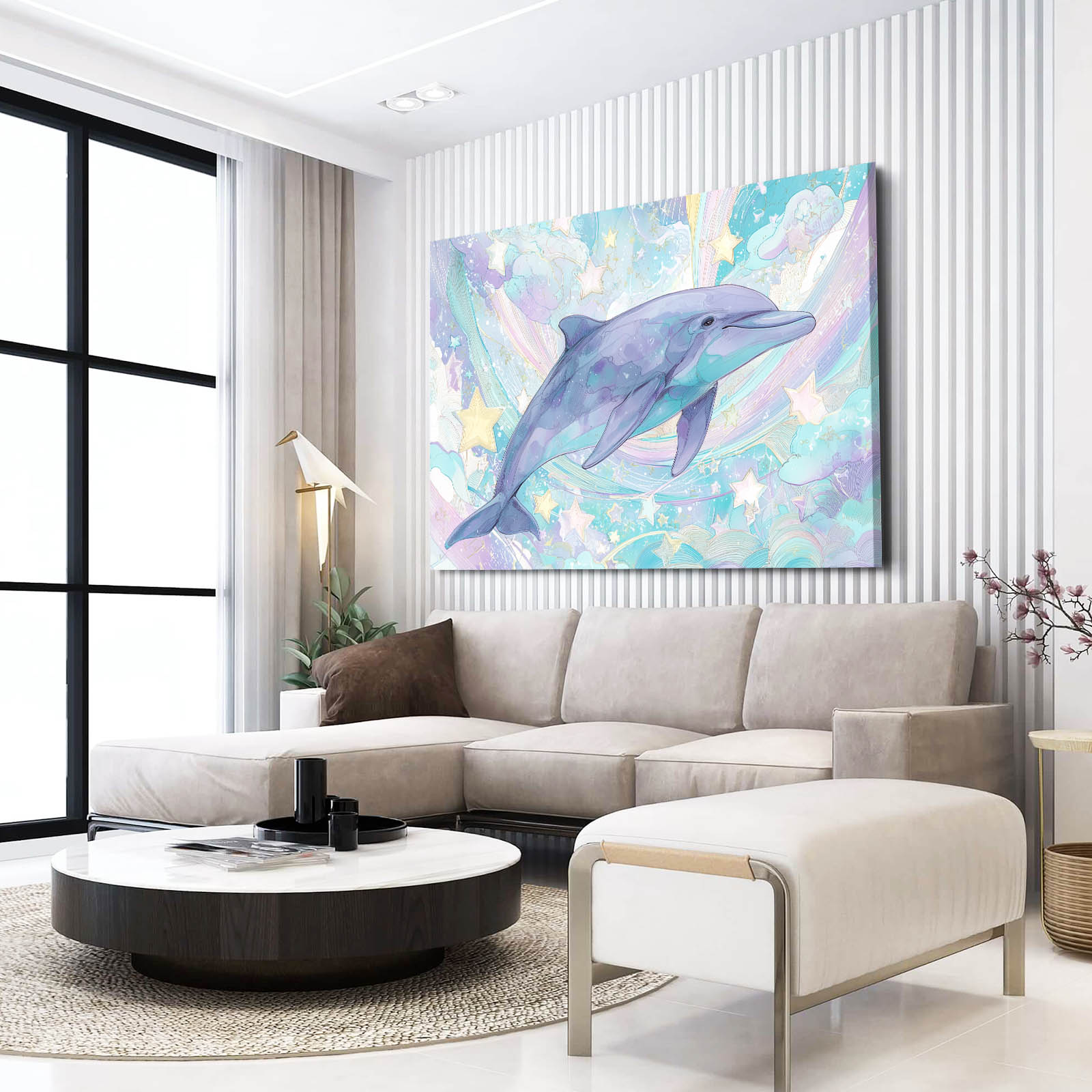 Pearl Star Dolphin Wall Decor – styled in a furnished interior
