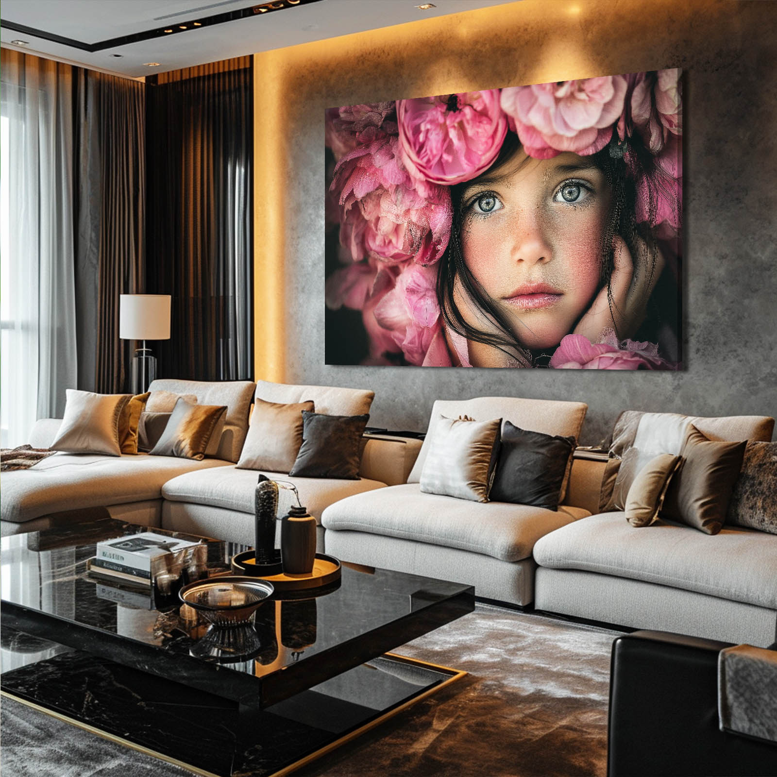 Peony Girl Wall Art Photography – canvas print, view 3