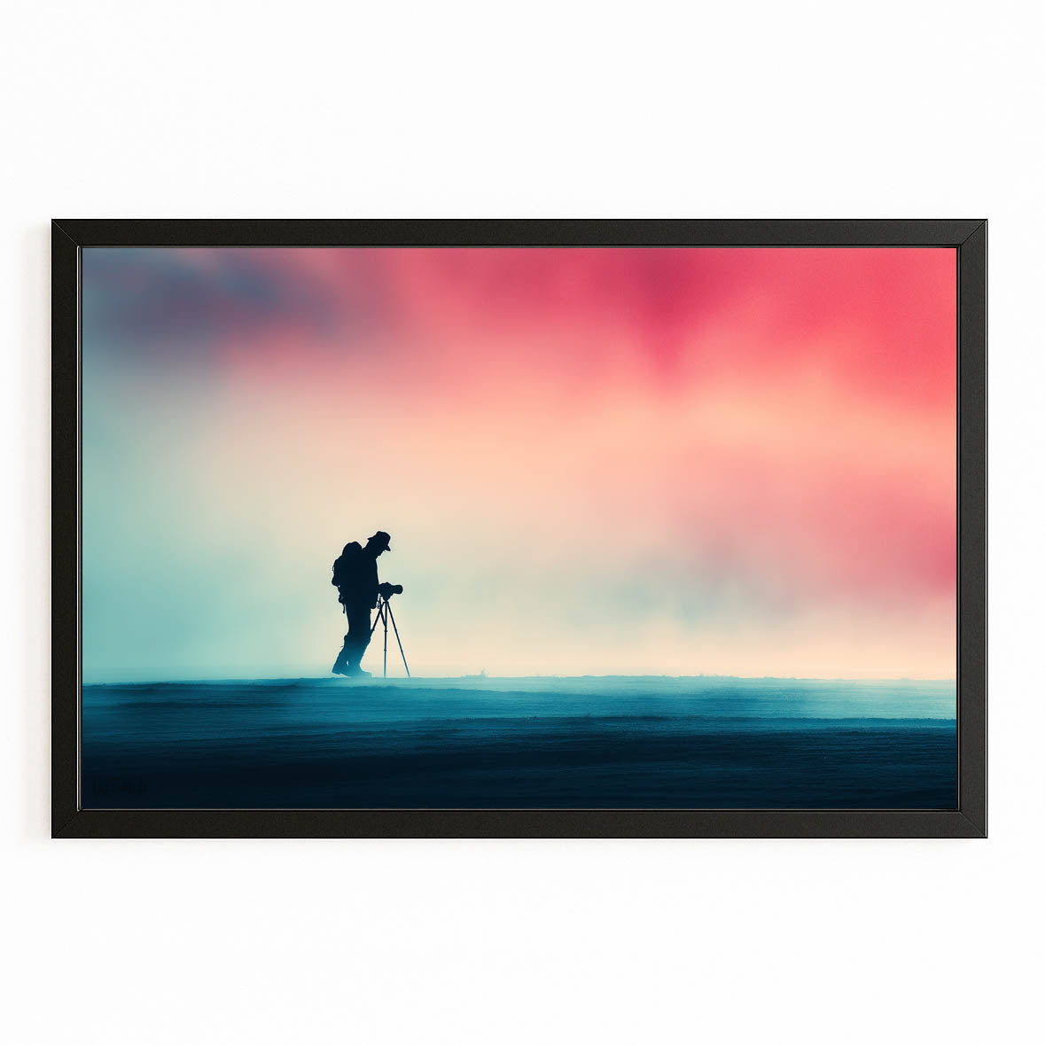 Photographer Pink Sky Photography Canvas – with Premium Black frame on white background