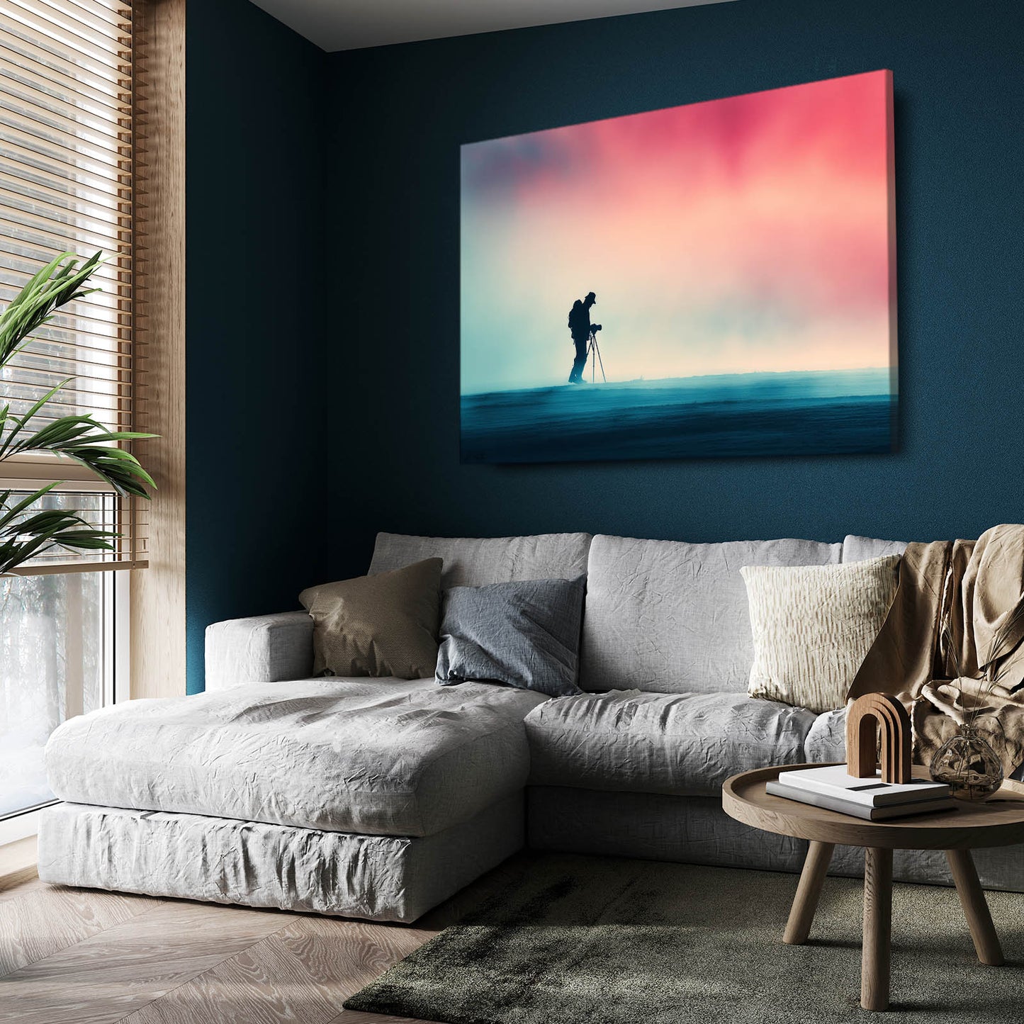 Photographer Pink Sky Photography Canvas – styled in a furnished interior