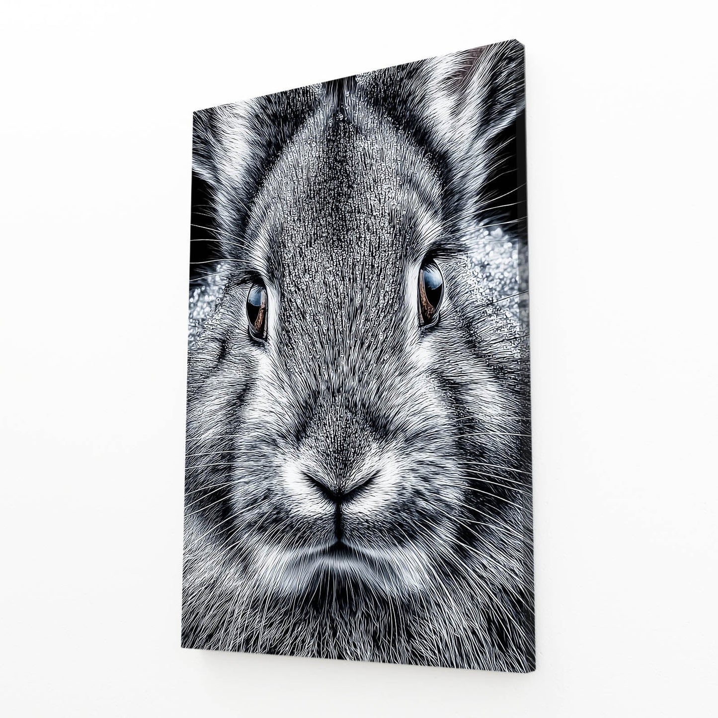 Photography Bunny Prints – angled canvas view on white background