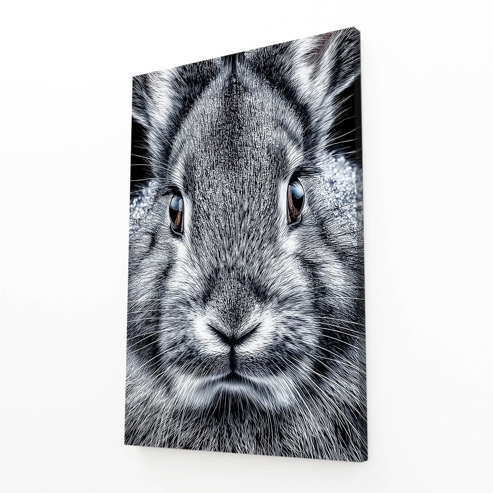 Photography Bunny Prints – angled canvas view on white background