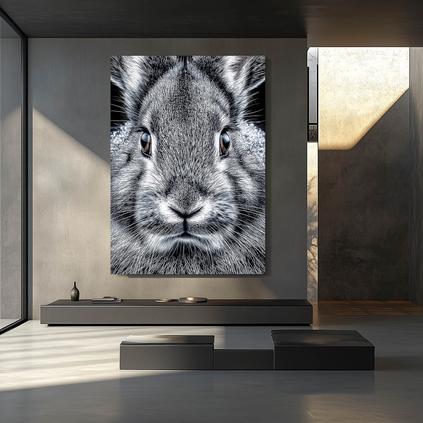 Photography Bunny Prints – angled canvas view on white background