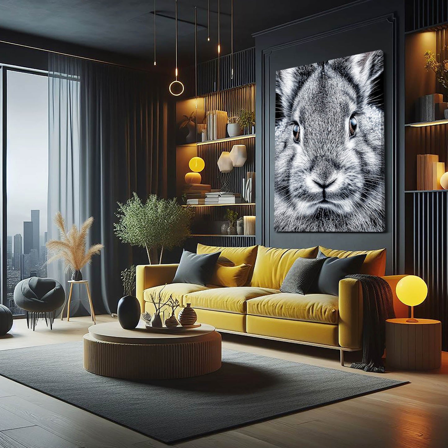 Photography Bunny Prints – angled canvas view on white background
