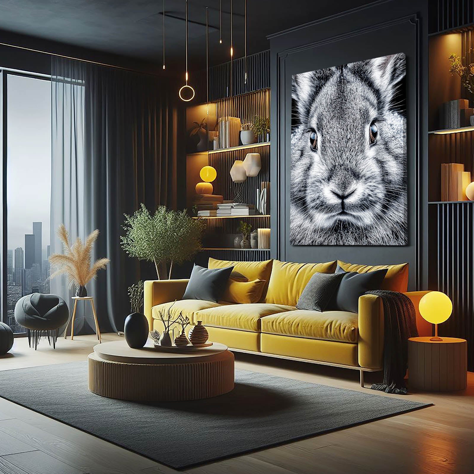 Photography Bunny Prints – angled canvas view on white background