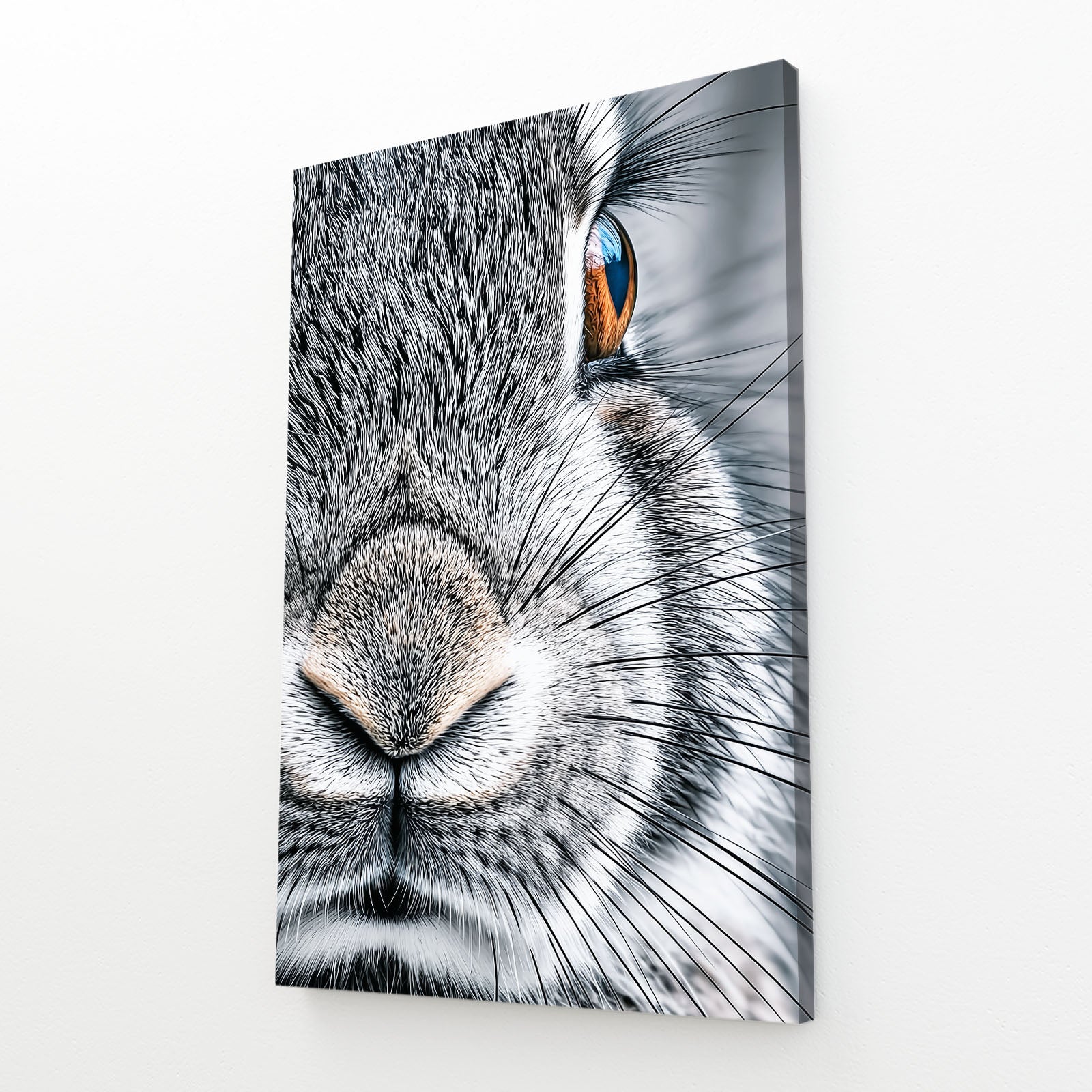 Photography Bunny Wall Art – angled canvas view on white background