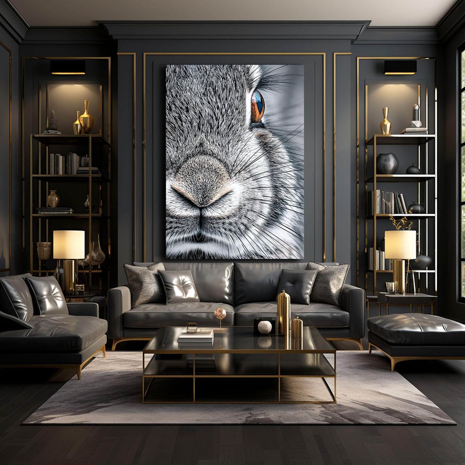 Photography Bunny Wall Art – angled canvas view on white background