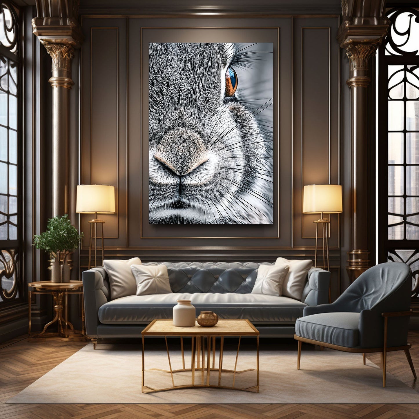 Photography Bunny Wall Art – angled canvas view on white background